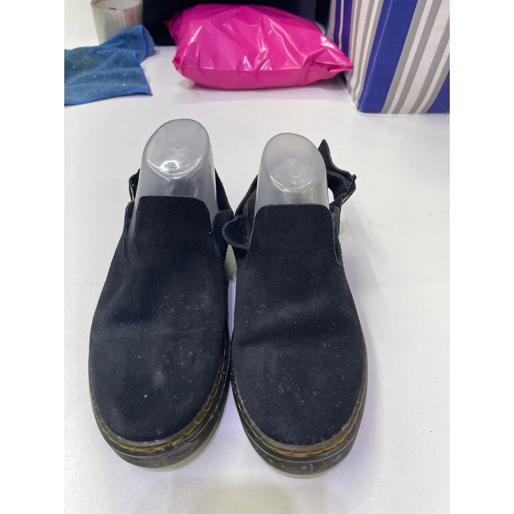 Dr. Martens Carlson Black Suede Luma Mules Sandals Mens 9 Womens 10 EU 42